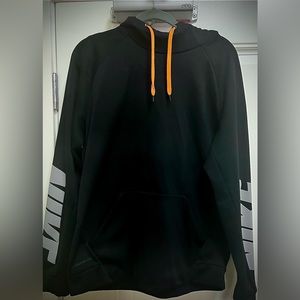 Classic Black Nike Therma-Fit Hoodie w/ Orange Laces & Silver Reflective Sleeves